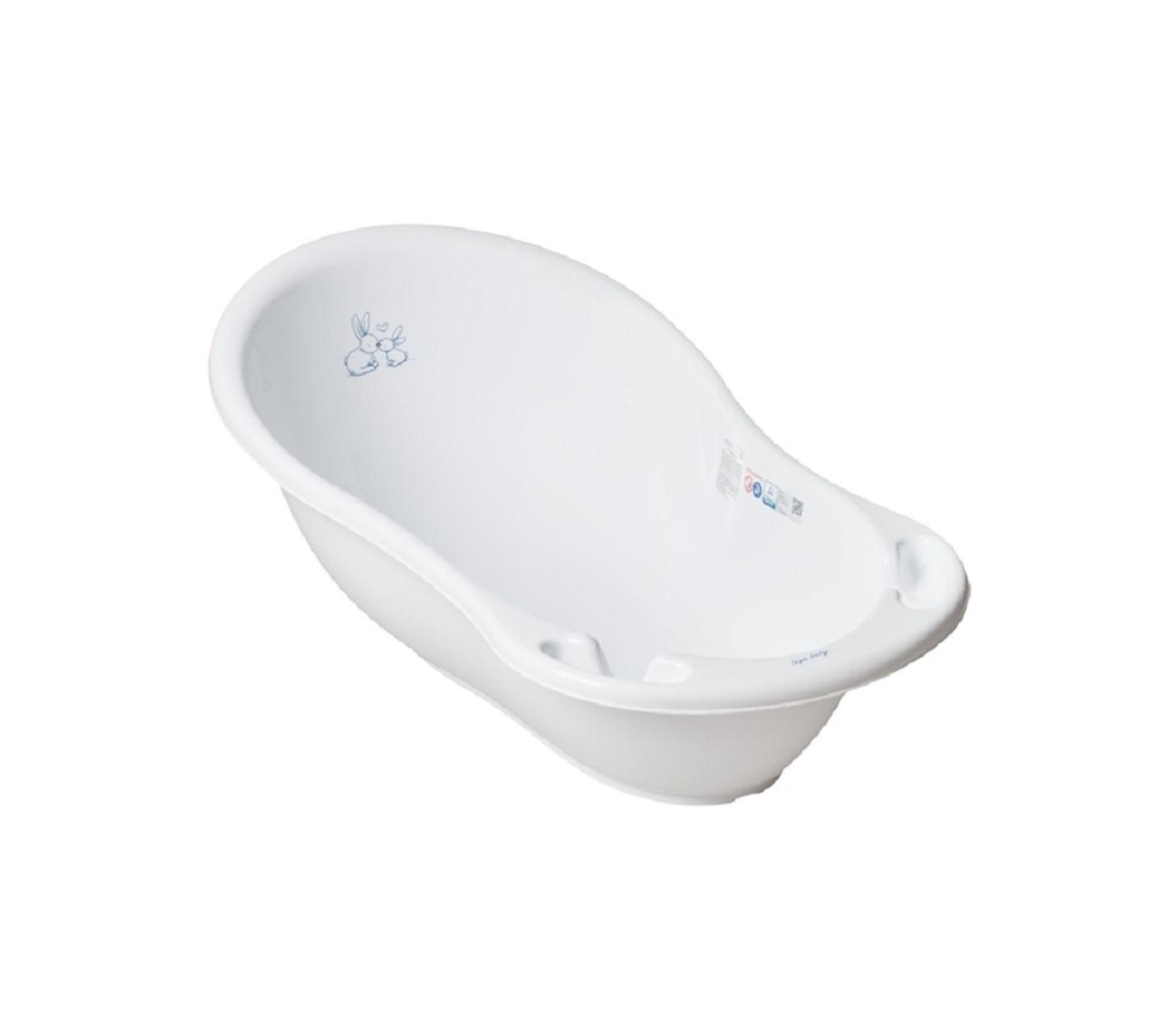 BABYBADEWANNE Marea Hase weiß 102 cm lang, Ablagefächer, ab Geburt - Weiß, Kunststoff (55/103cm) - Chipolino