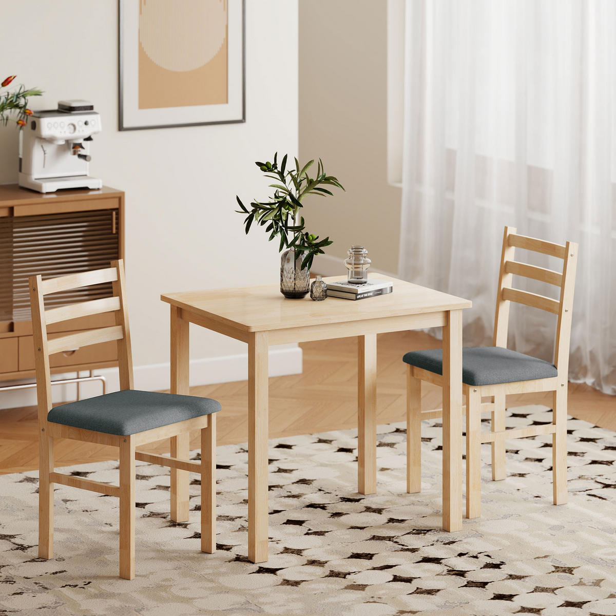 ESSTISCH-SET DE-10070 Naturholz - Naturfarben, Holzwerkstoff (60/74.5/80cm) - ComfortXL