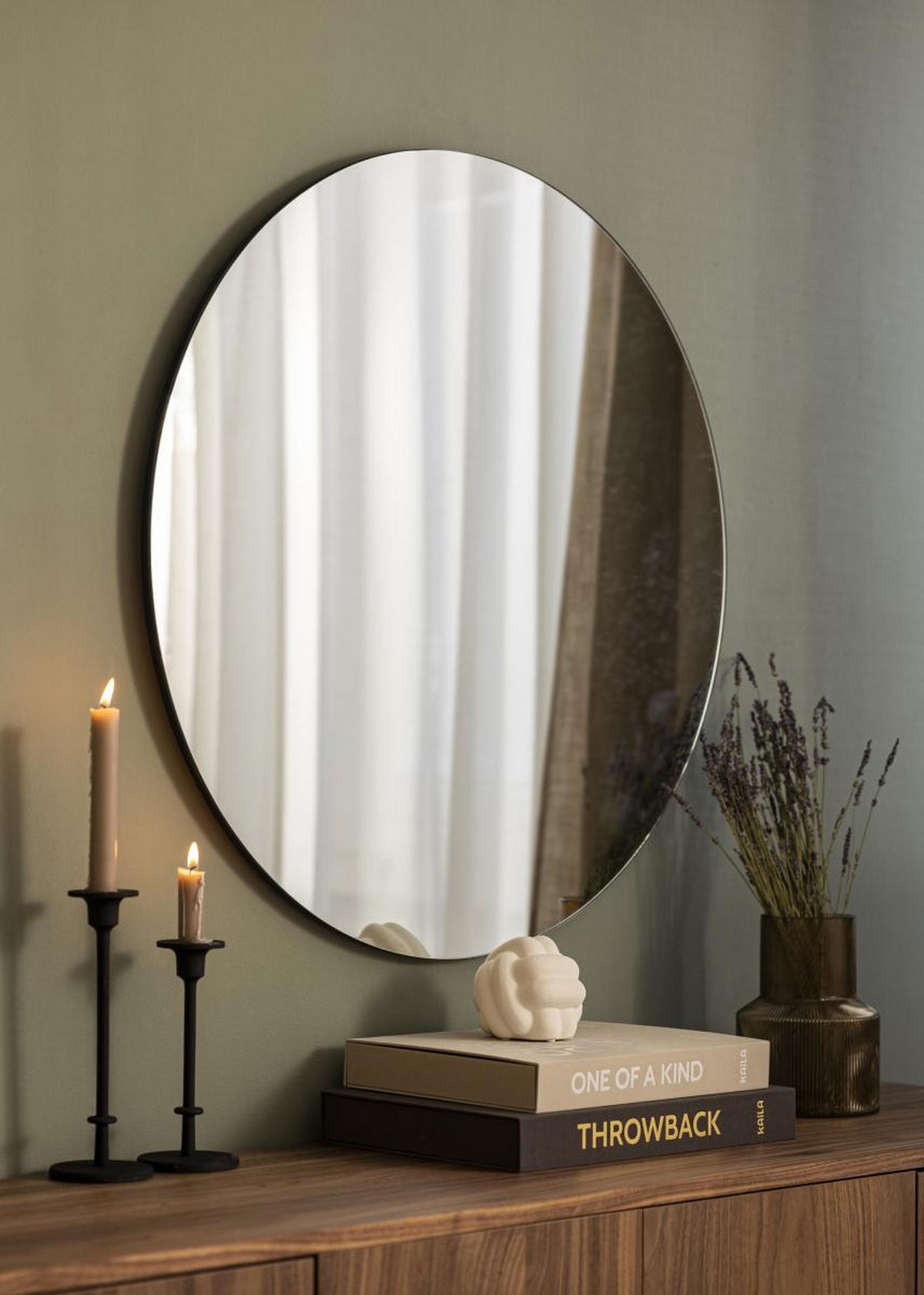 WANDSPIEGEL LUMEO rund rahmenlos - Transparent, Glas (80/80/0.8cm) - Mat-Haus