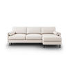 AUSKLAPPBARES-ECKSOFA rechts mit Container Scott aus strukturiertem Stoff leichtes beige 5 Sitzplätze - Beige, Textil (142/212cm) - Micadoni