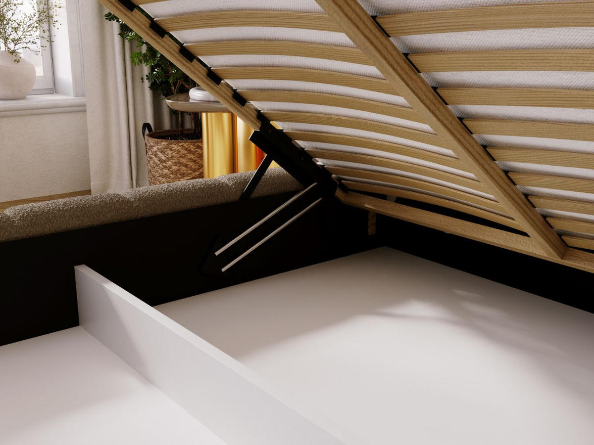 POLSTERBETT Alicante Bouclé-Stoff 180x200 Braun - Braun, Textil (180/200cm) - Graingold