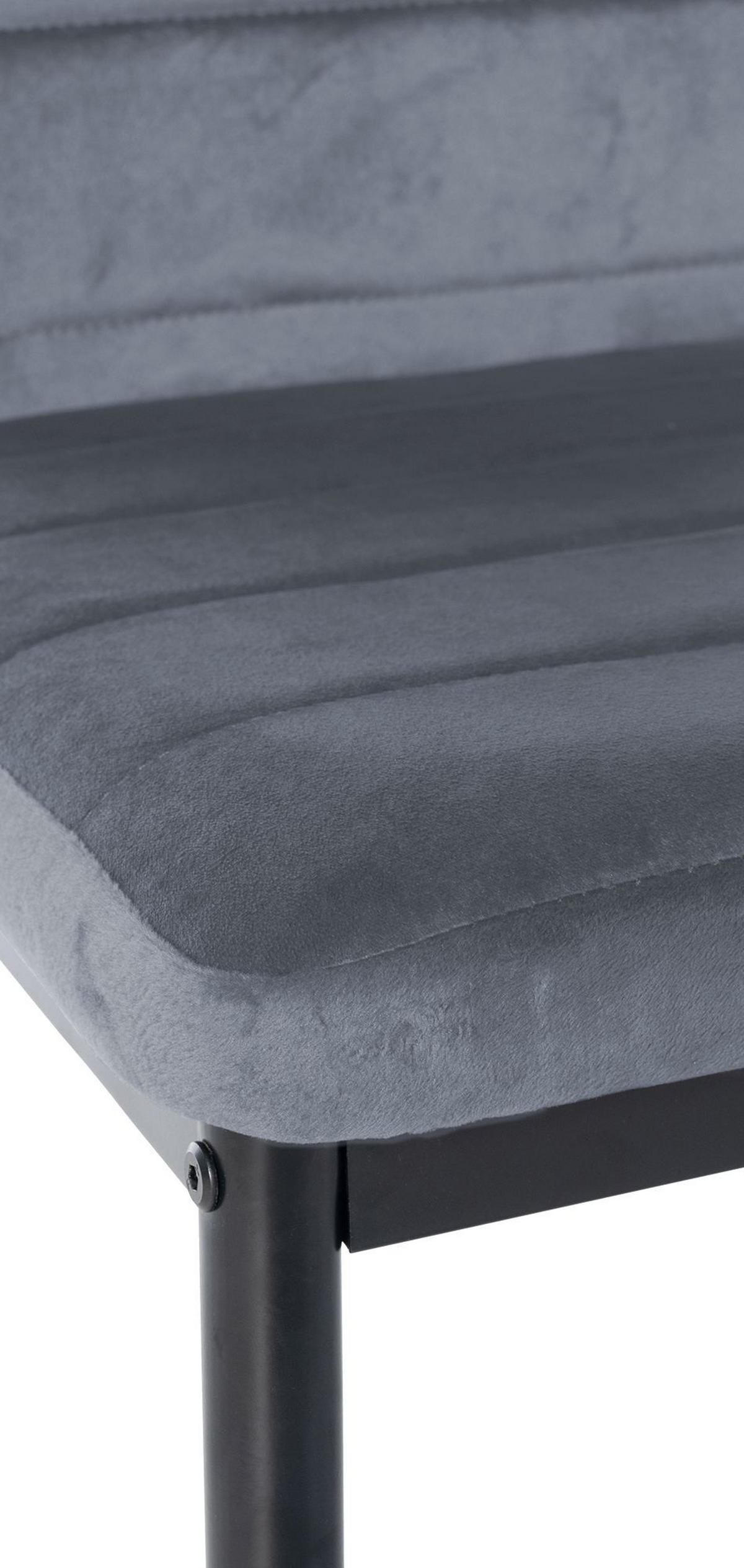 STUHL Samt hellgrau - Hellgrau, Textil/Metall (41.5/99/40cm) - CLP