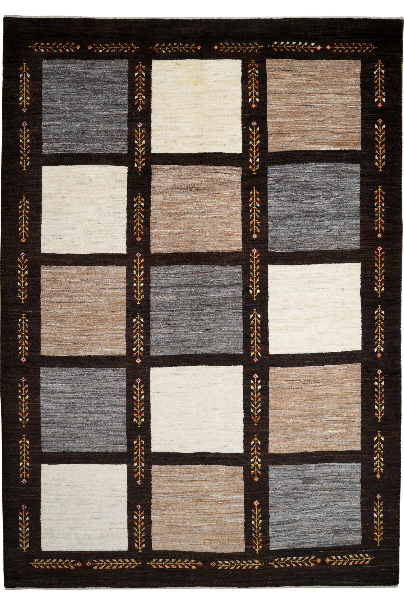 TEPPICH Rizbaf Braun 246/173 cm Schurwolle - Braun, Textil (173/246cm) - Looma