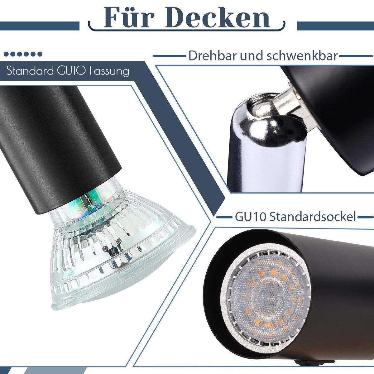 STRAHLER Bamberg 3-flammig 15/15/10.4 cm - Schwarz, Metall (15/15/10.4cm) - Nettlife