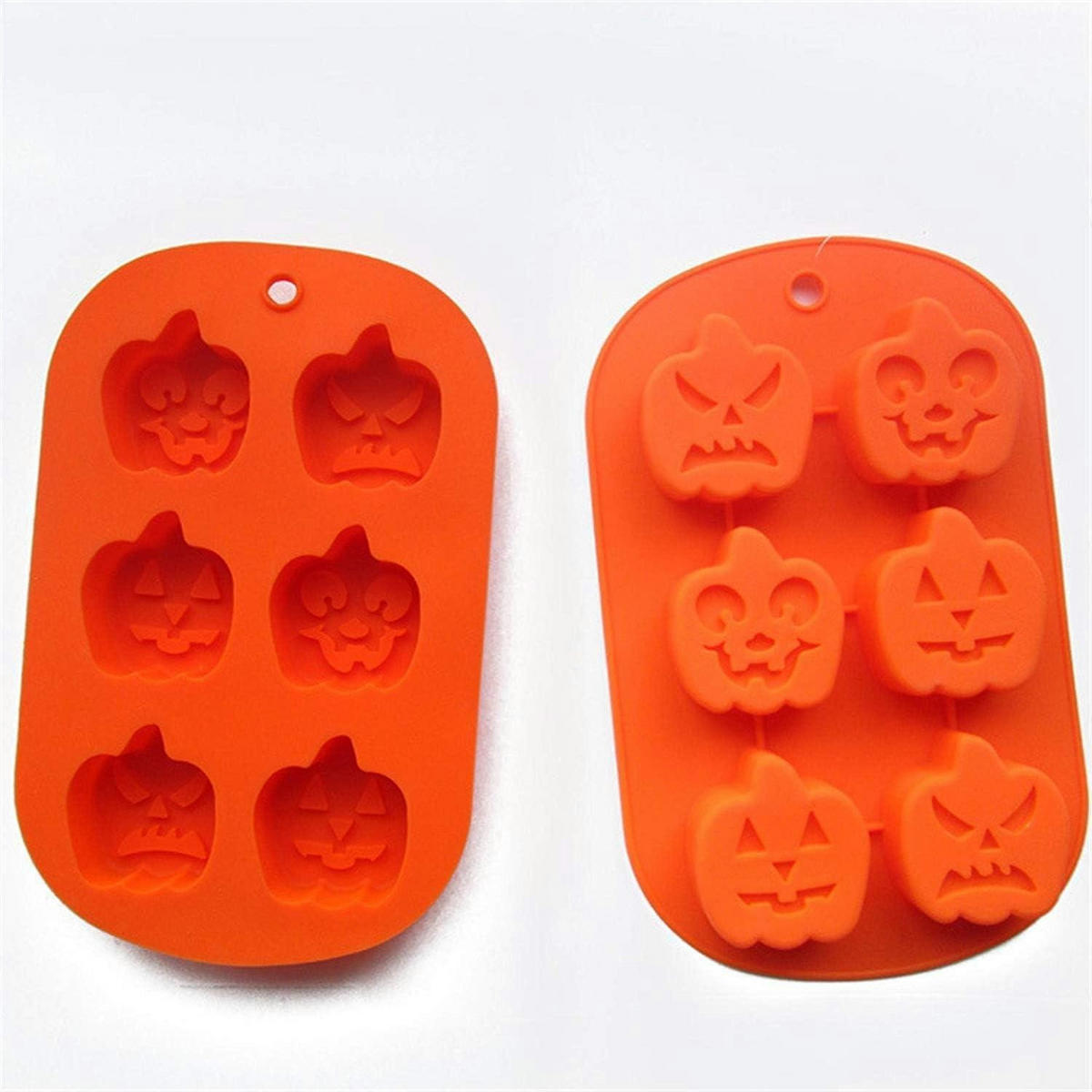 BACKFORM 2-teiliges Set Halloween Kürbis Silikon Antihaftbeschichtet - Orange, Kunststoff