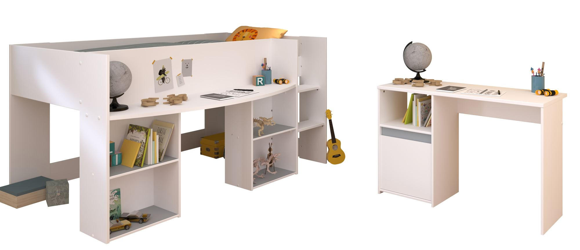 KINDERZIMMER-SET 2-tlg. Parisot Pirouette 17 Holzdekor Weiß - Weiß, Kunststoff (100/1/200cm) - 58aufmkessel