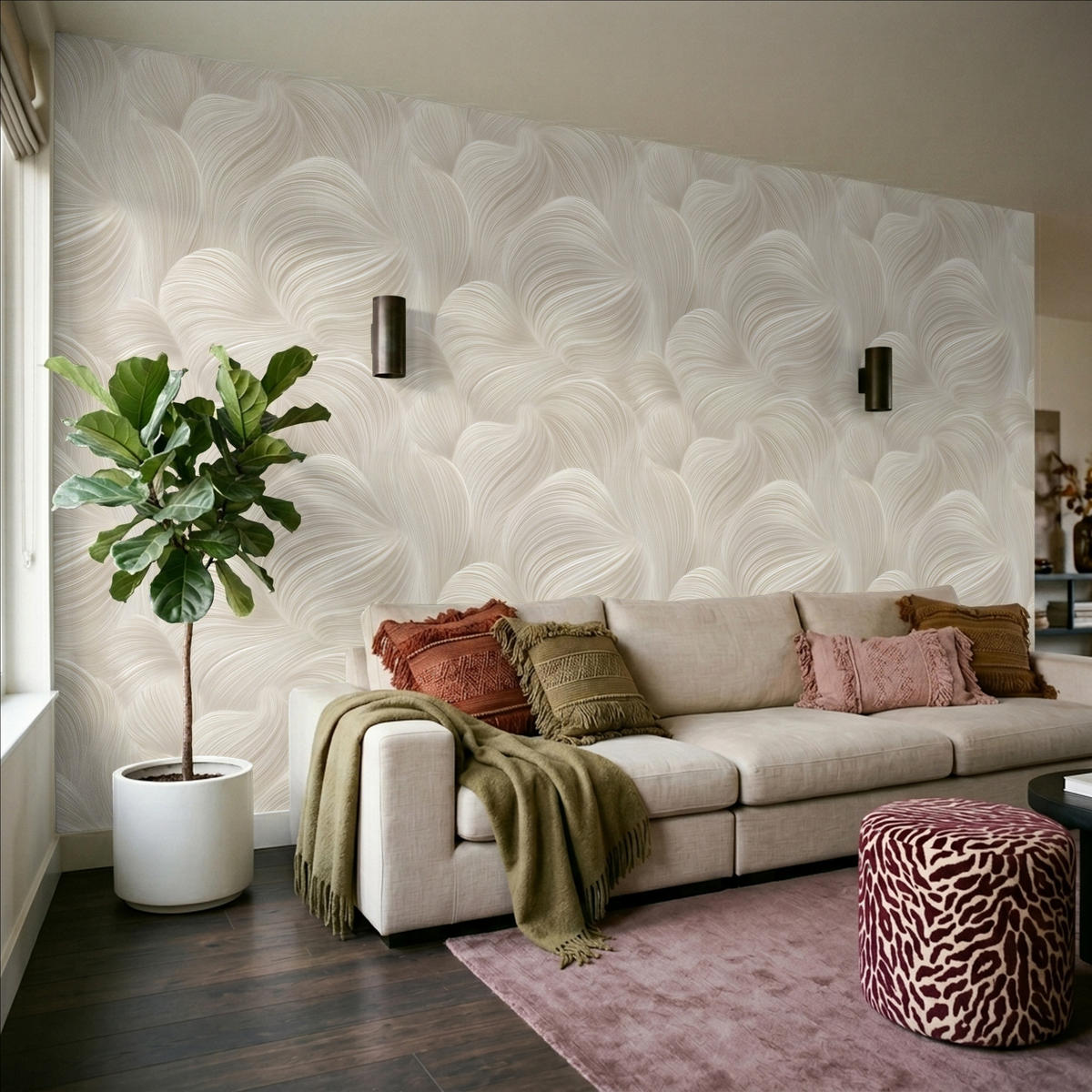 TAPETE - Lines - Ventilator - Beige - 500x280 cm - Creme, Papier (500/280cm) - OnlyWow