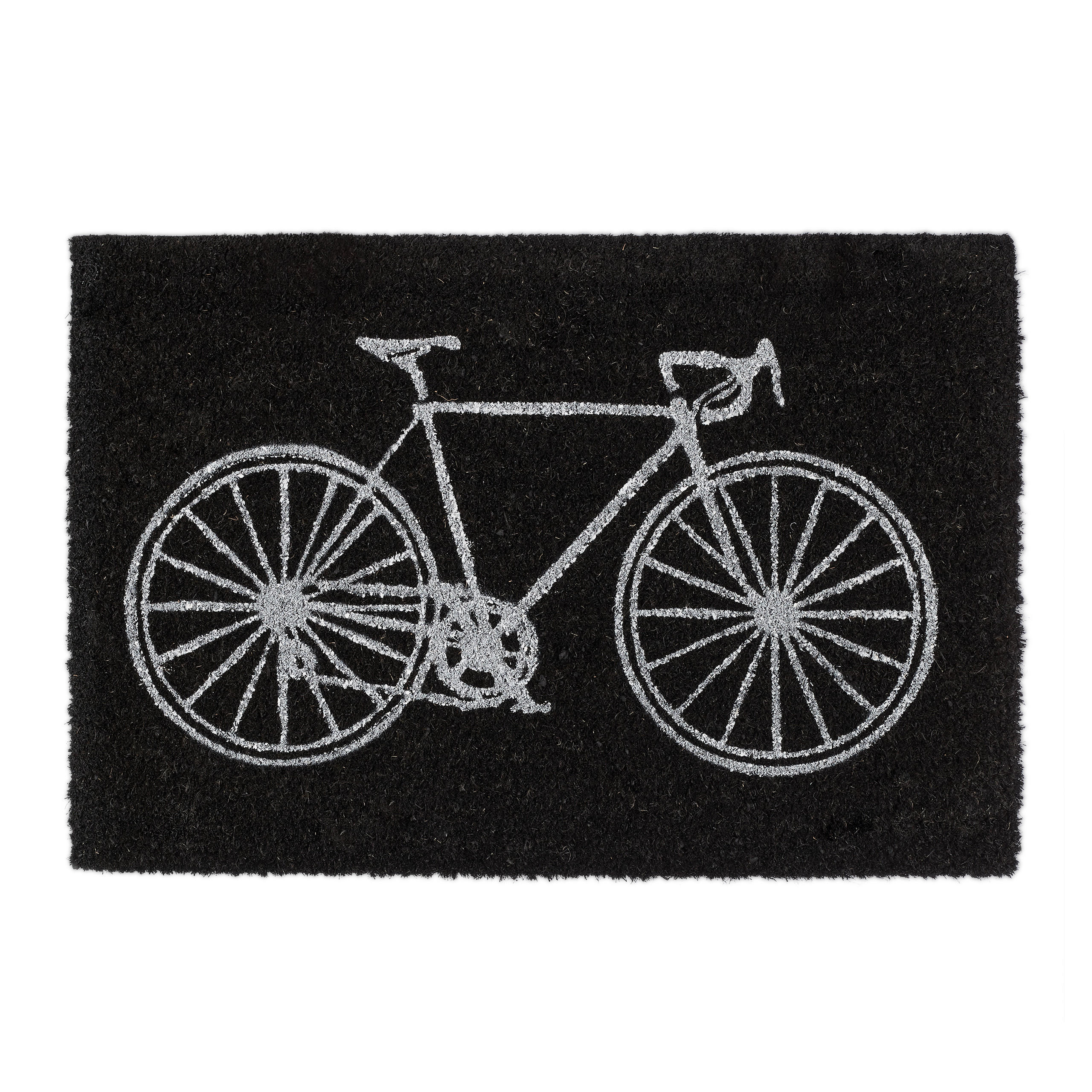 FUSSMATTE - Schwarz, Kunststoff/Textil (60/40cm) - Relaxdays