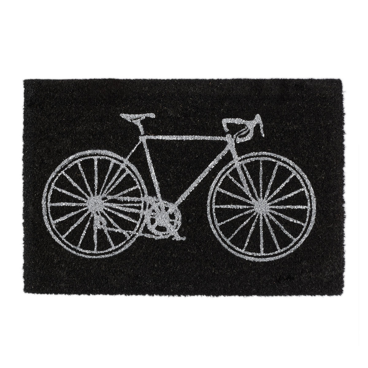 FUSSMATTE - Schwarz, Kunststoff/Textil (60/40cm) - Relaxdays