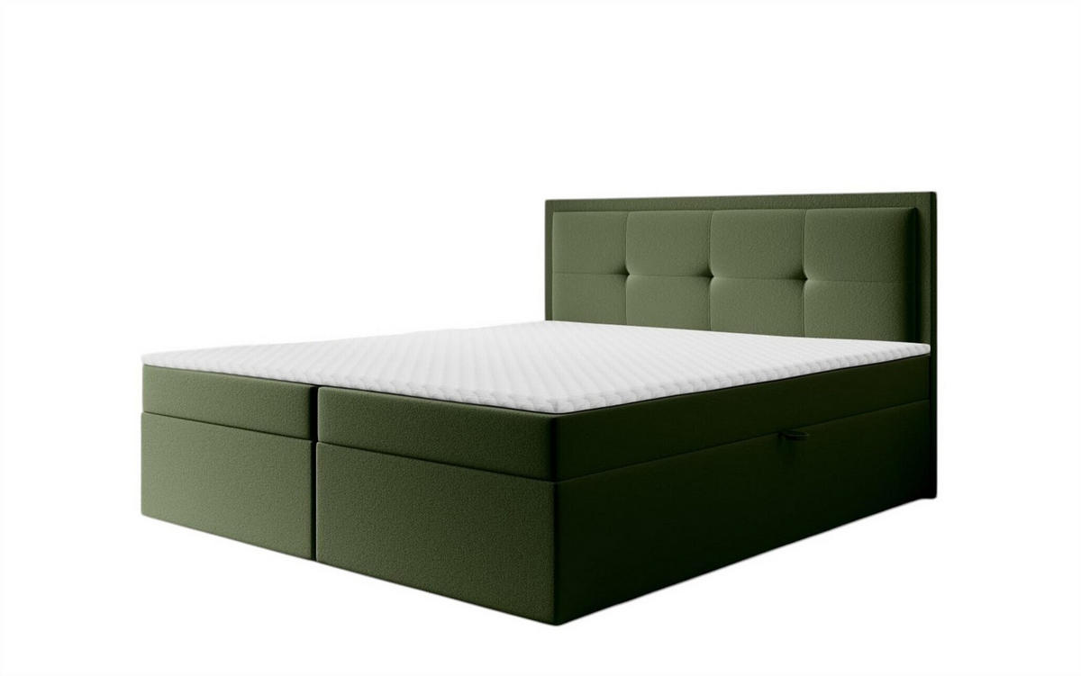 BOXBETT Degna In überlänge - Grün, Holzwerkstoff/Textil (140/220cm) - Fun Möbel
