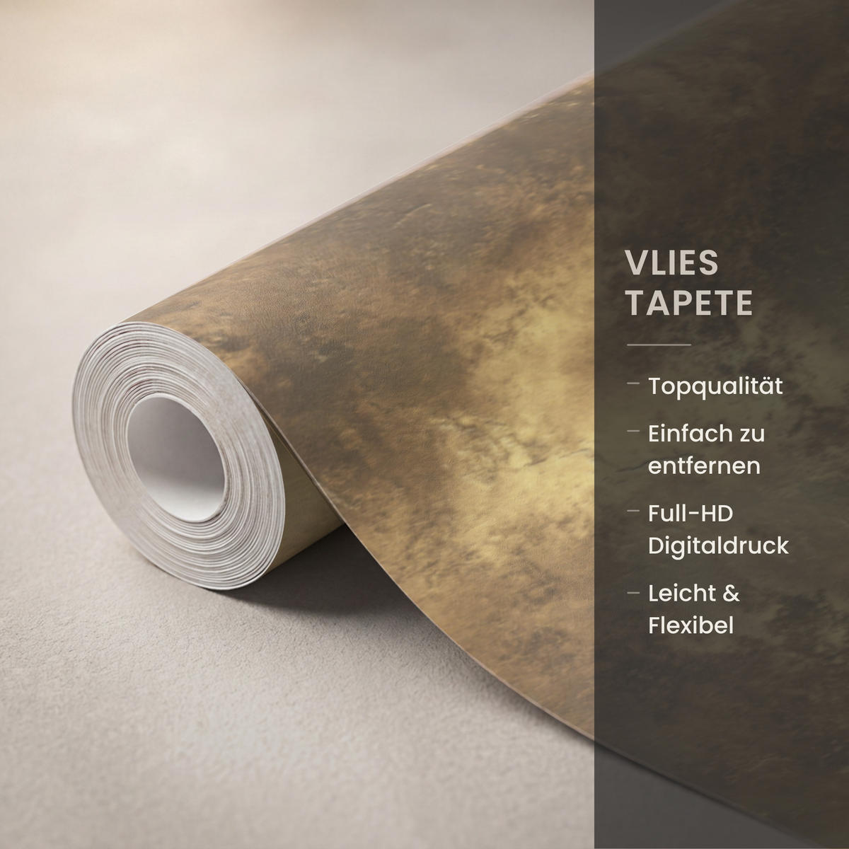 TAPETE - Antik - Metallic-Look - Gold - 450x200 cm - Messingfarben, Papier (450/200cm) - OnlyWow