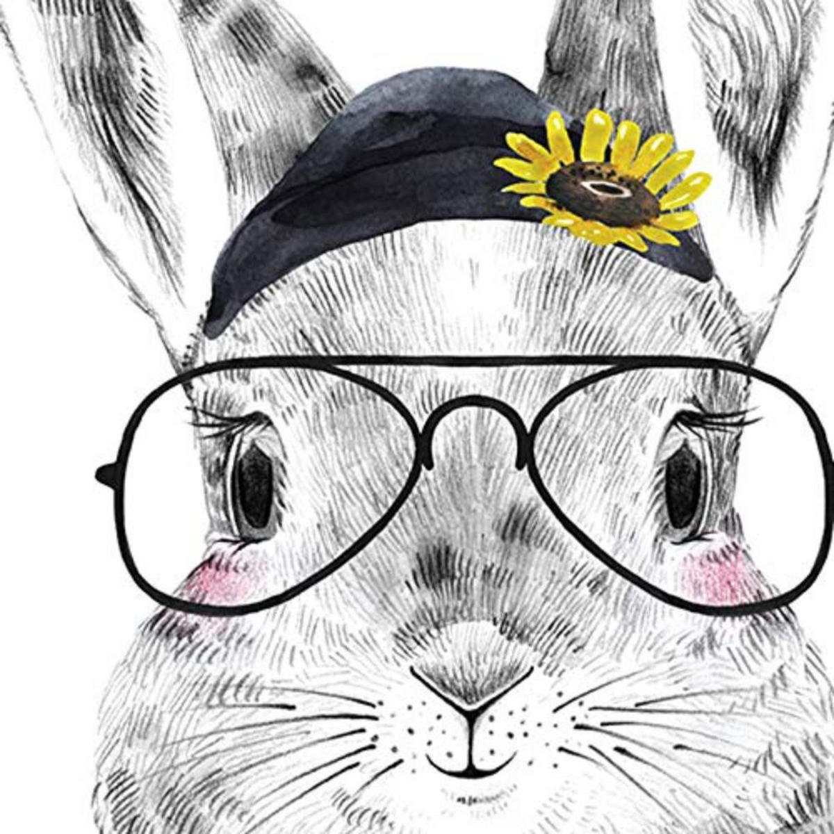 POSTER Set mit 4 Tieren Kindern Süßigkeiten A4 Rahmenlos - Klar, Papier (29.7/3cm) - Nacnic