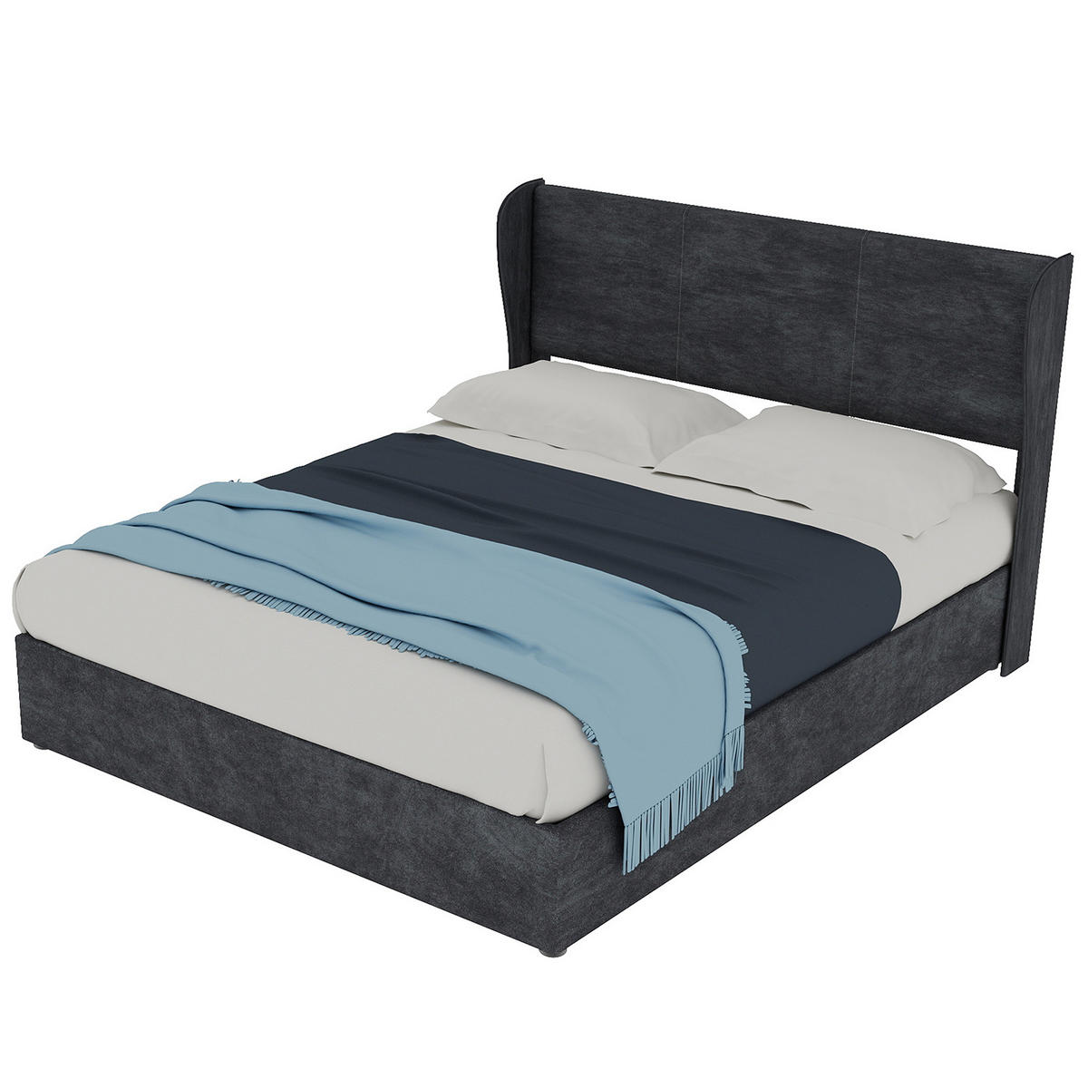 POLSTERBETT 140x200 cm Stauraum hydraulisch grau - Grau, Textil (140/200cm) - LEBENLANG