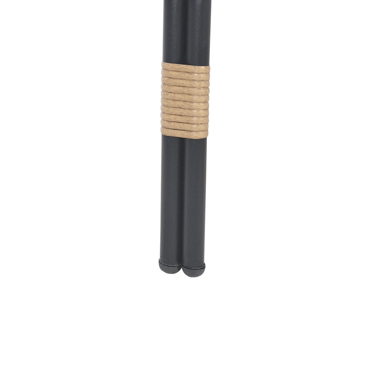 GARTENSOFA 2-Sitzer Rattan natürlich 122 cm Auflage graphitgrau Pratello - Beige/Schwarz, Kunststoff (122/79/59cm) - Beliani