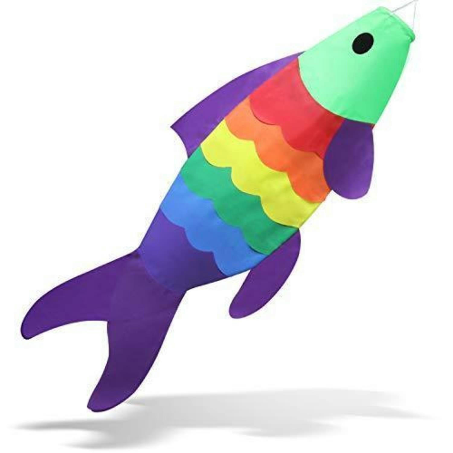 WINDSACK Koi Fisch 40 Zoll Regenbogenfarben - Multicolor, Textil (101.6/44.5/1cm)