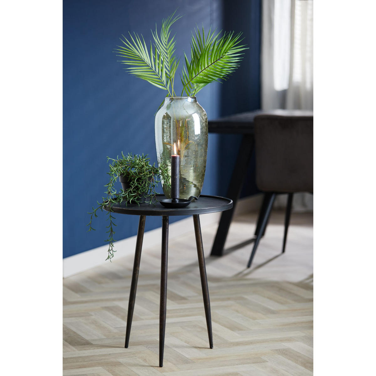 LIGHT & Living - Beistelltisch ENVIRA - Ø51x60cm - Grau - Grau, Metall (51/51/60cm) - Light & Living