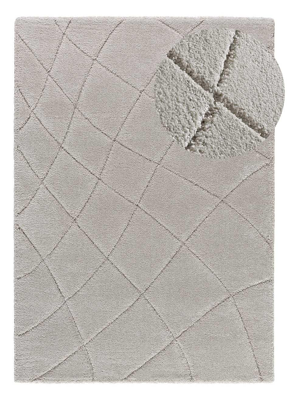 Atticgo Hochflorteppich Silber 60x120 cm