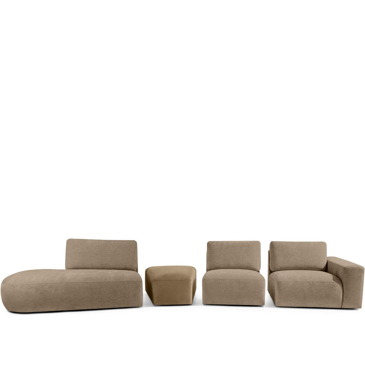 5-SITZER ECKSOFA ZUCCO Chenille links, Beige - Beige, Textil (430/84/105cm) - KONSIMO®