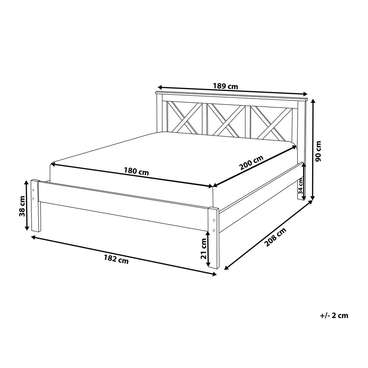 BETT mit Lattenrost 180x200 cm Heller Holzfarbton Tannay - Hellbraun, Holz (180/200cm) - Beliani