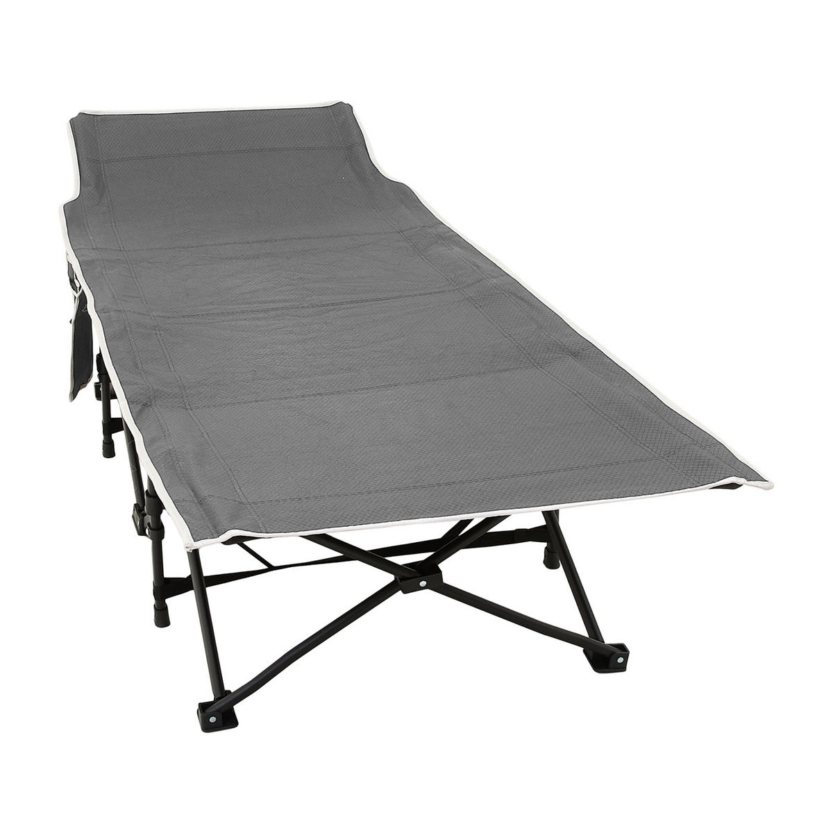 CAMPINGBETT Feldbett für Camping und Mittagspause in Schwarz Klappbar Platzsparend Robust und Langlebig 190 x 71 x 37 cm 6,78 kg - Grau, Metall - Livingandhome