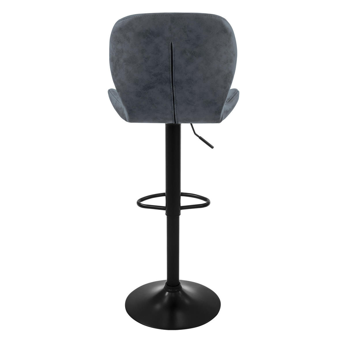 BARHOCKER Kunstleder anthrazit 2er Set - Anthrazit, Metall (41/110/47cm) - ML-DESIGN