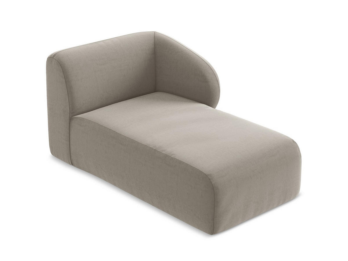 SOFAELEMENT Rechts Samt Stoff Grau - Taupe/Schwarz, Holzwerkstoff/Kunststoff (91/75/166cm) - Makamii