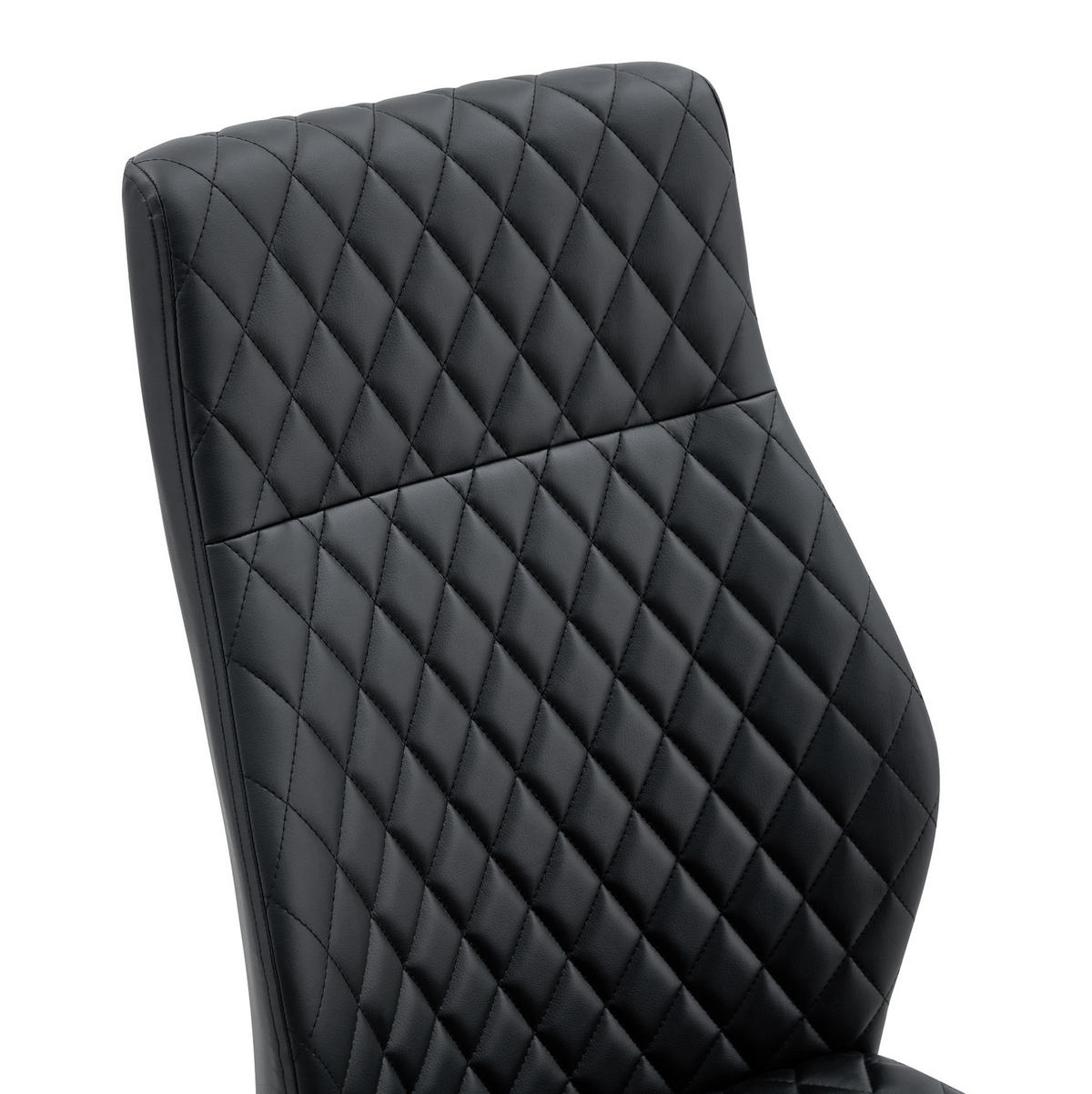 ESSZIMMERSTUHL 2er-Set mit hoher Rückenlehne 100 cm PU-Lederoptik Schwarz - Schwarz, Metall (63/100/43cm) - Meubliv