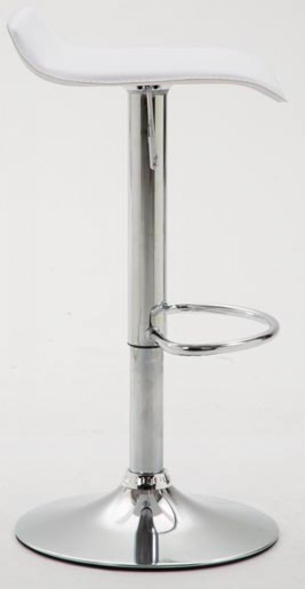 BARHOCKER 2er Set Lederlook weiß - Chromfarben/Weiß, Textil/Metall (36/63/39cm) - CLP