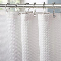 DUSCHVORHANG Waffelstoff Weiß 182 x 182 cm - Weiß, Textil (182/182cm)