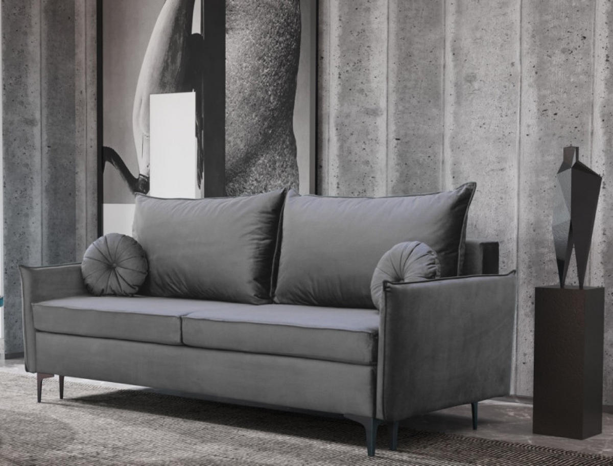 SOFA Grau LEA Mit Schlaffunktion - Grau, Textil (215/96/94cm) - Sepro Meble