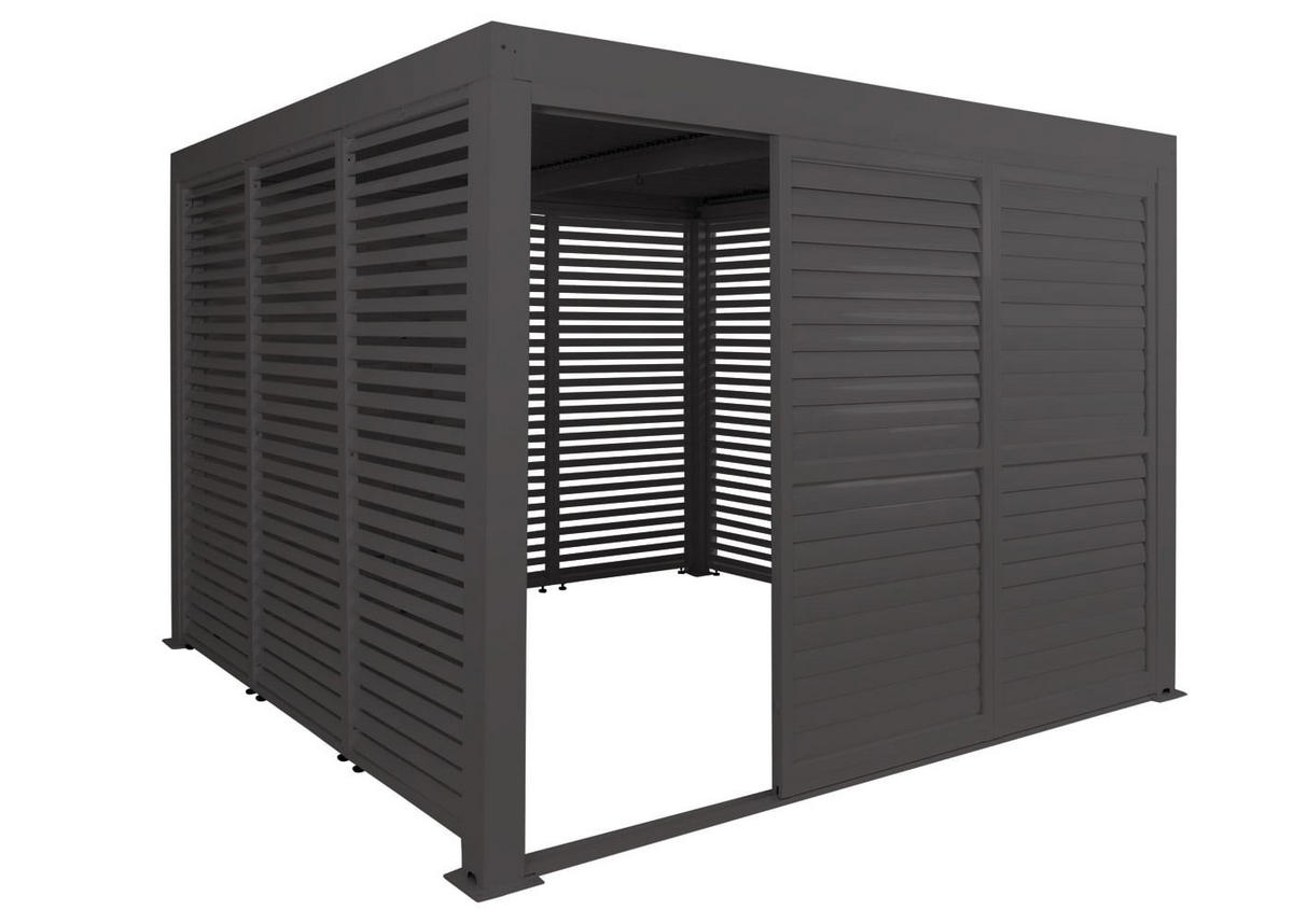 PANEELE 3er-Set für Pergola 204x271cm Anthrazit - Anthrazit, Metall (271/204/4cm) - BERLINLODGE
