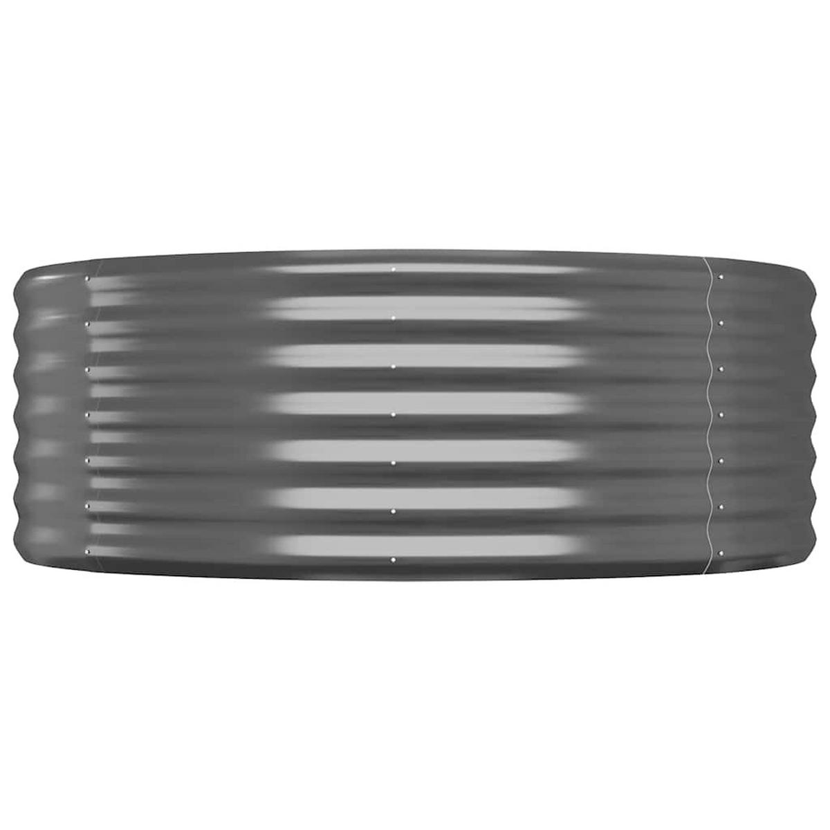 HOCHBEET, Rund, 100/100/36cm, aus Verzinkter Stahl, Anthrazit - Anthrazit, Metall (100/36/100cm) - vidaXL