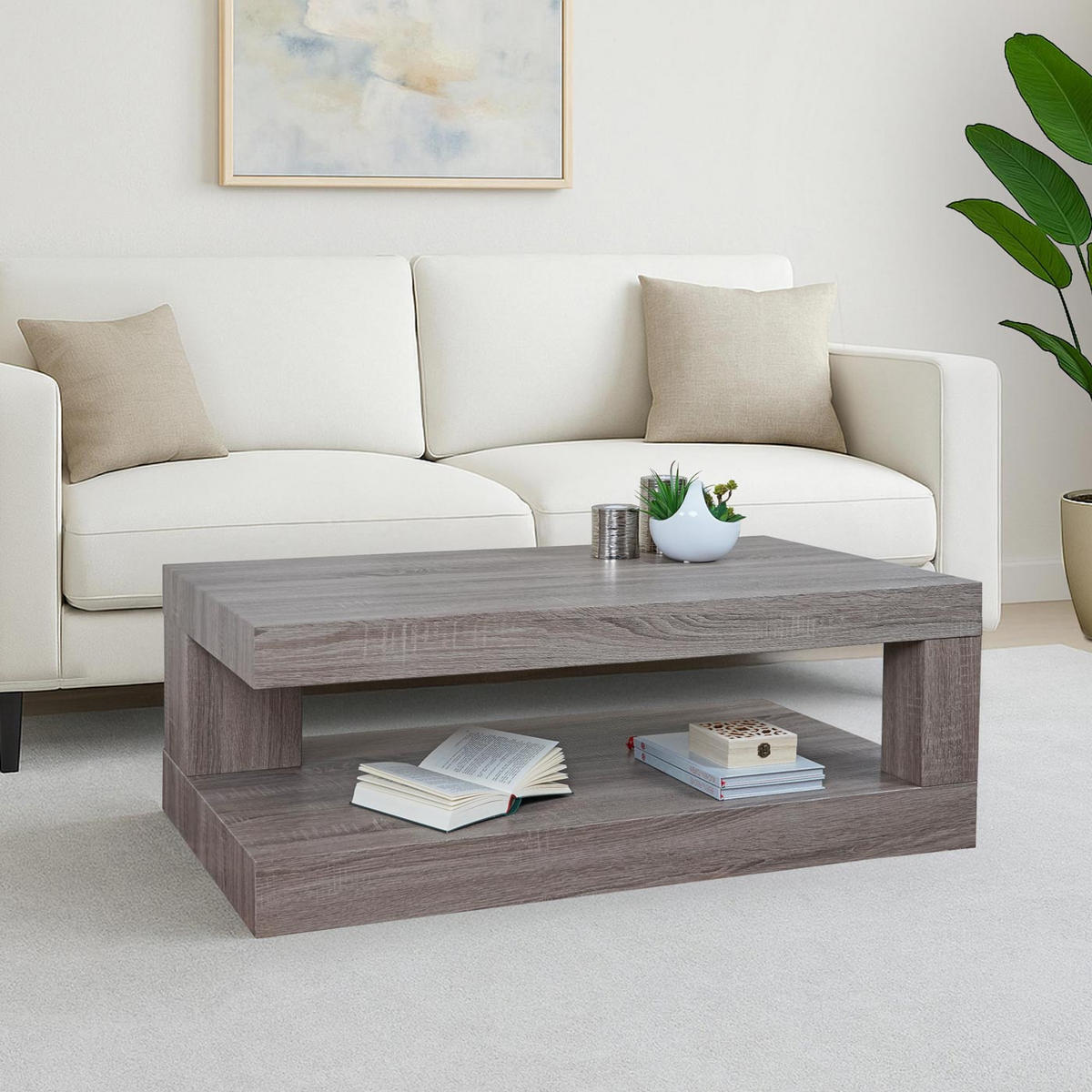 COUCHTISCH rechteck Eiche Dunkel Dekor - Trüffeleichefarben, Holzwerkstoff (60/110/40cm) - MCW