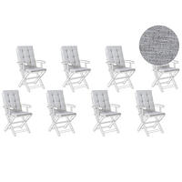 SITZAUFLAGEN 8er-Set Grau meliert 42/95 cm Maui Premium - Grau, Textil (95/5/42cm) - Beliani
