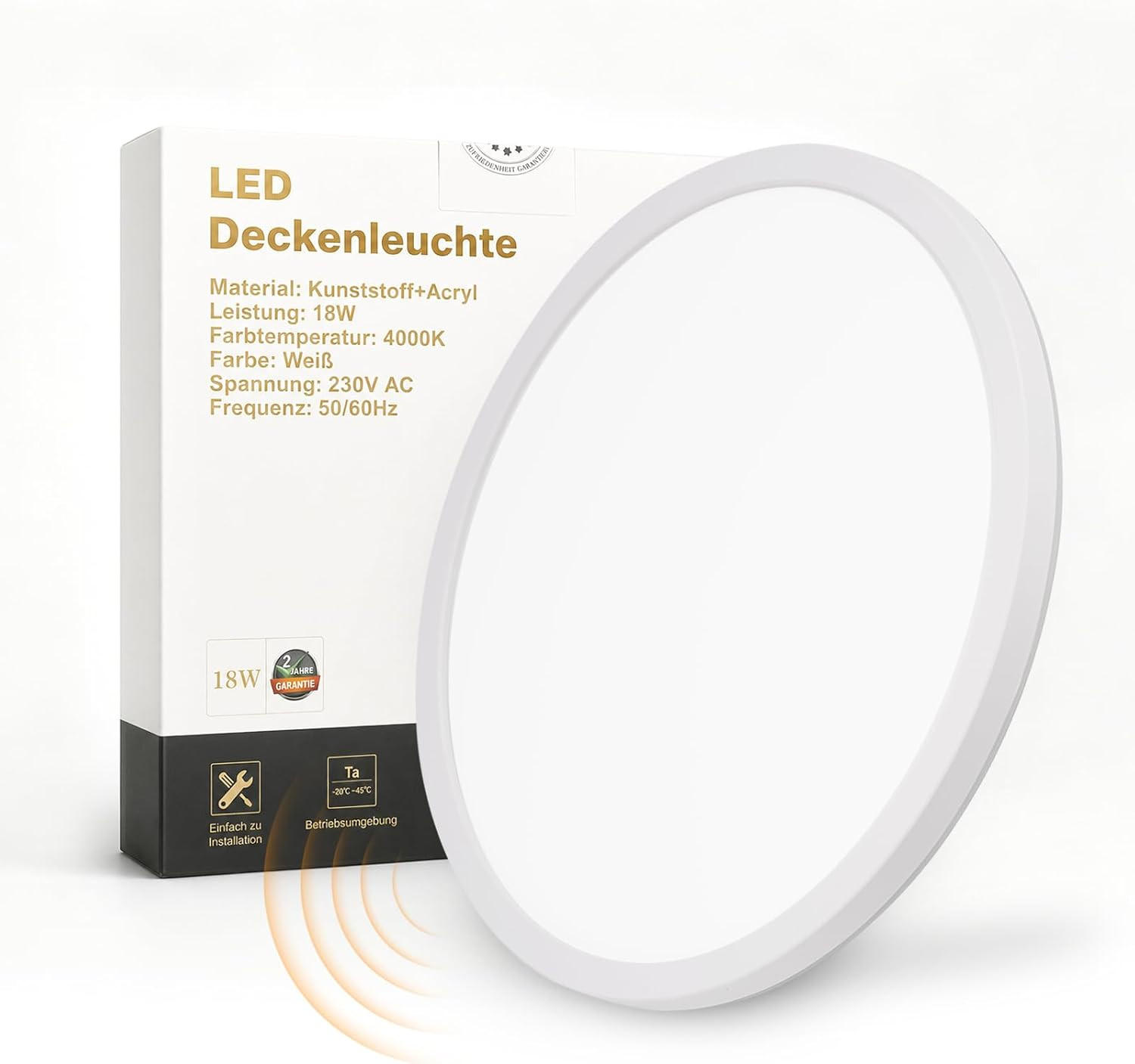 LED-DECKENLEUCHTE 29.3/29.3/3cm - Weiß, Kunststoff (29.3/29.3/3cm) - Nettlife