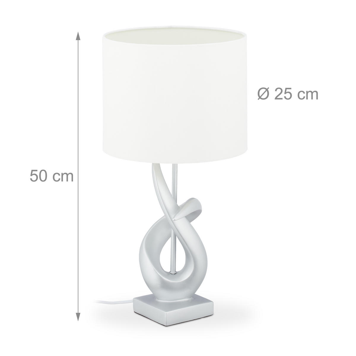 TISCHLAMPE - Multicolor, Kunststoff/Textil (25/25/50cm) - Relaxdays