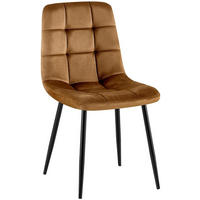 STUHL Samt Braun - Schwarz/Braun, Textil/Metall (45/84/55cm) - CLP