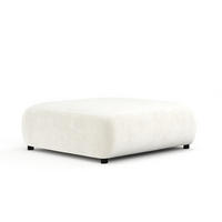 POUF L Zanzibar Creme Samtstoff - Creme/Schwarz, Holz/Holzwerkstoff (110/37/110cm) - Maison de Reve