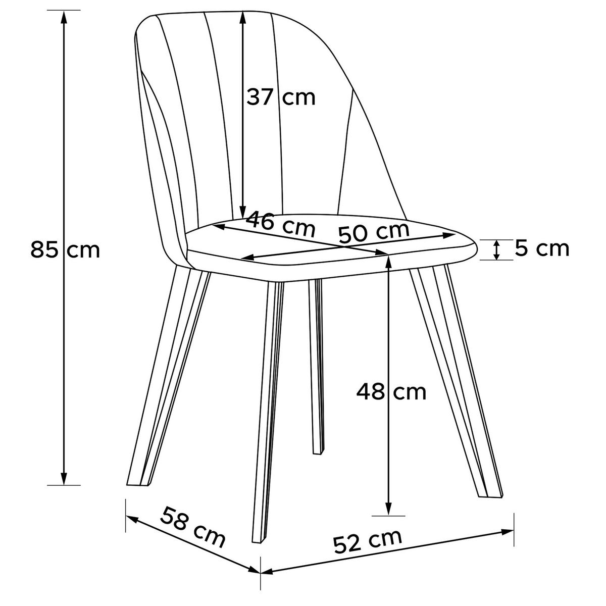 POLSTERSTUHL SPENO Esszimmerstühle 2er Set - Schwarz/Grau, Holz/Textil (52/85/58cm) - KONSIMO®
