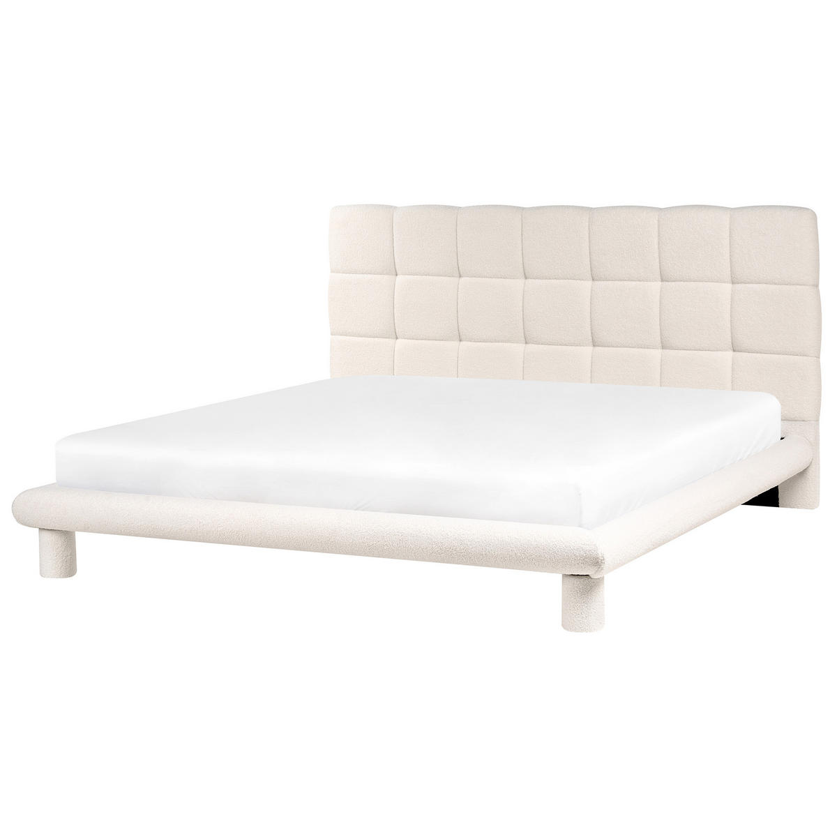 BETT mit Lattenrost 180/200 cm Cremeweiß Cressat - Weiß, Textil (180/200cm) - Beliani