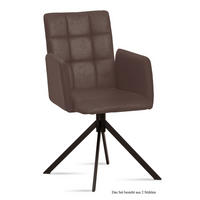 ARMLEHNSTUHL (2er-Set) Drusi 52x91x60 Schwarz/Braun - Schwarz/Braun, Kunststoff (60/91/52cm) - 58aufmkessel