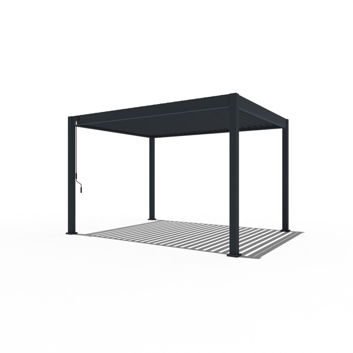 PERGOLA Terrassenüberdachung Trumpf | Alu-Stahl | Lamellendach | 3 x 4 M | anthrazit | freistehend - Anthrazit, Metall (400/255/300cm) - PergoLine