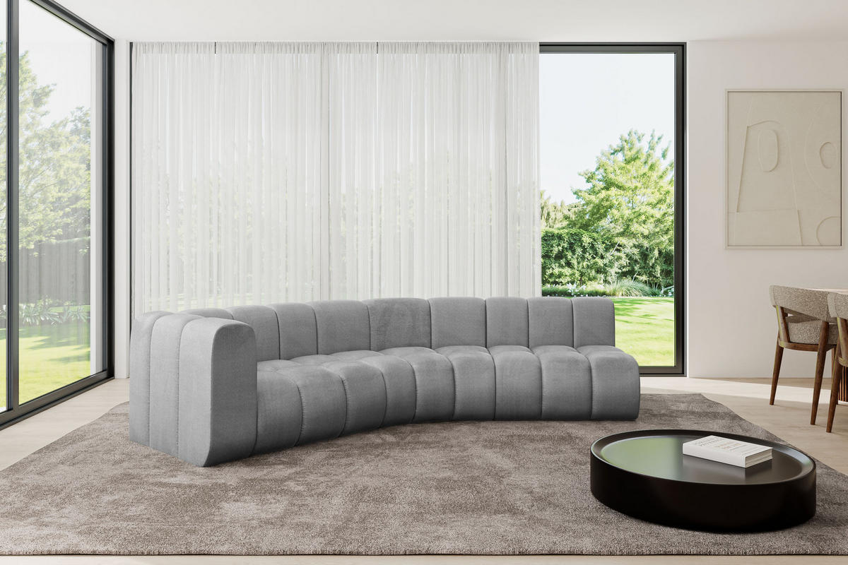 ECKSOFA modulares Sofa Karex-L1 - 308x194x70 cm Grau - Hellgrau, Holzwerkstoff/Textil (308/194cm) - ALTDECOR