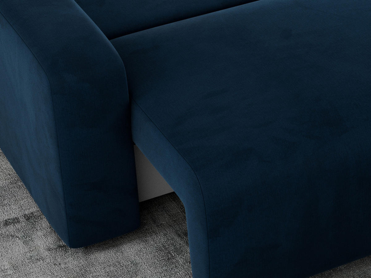 ECKSOFA ARGOS Dunkelblau Velours - Schwarz/Dunkelblau, Kunststoff/Textil (245/150cm) - MKS