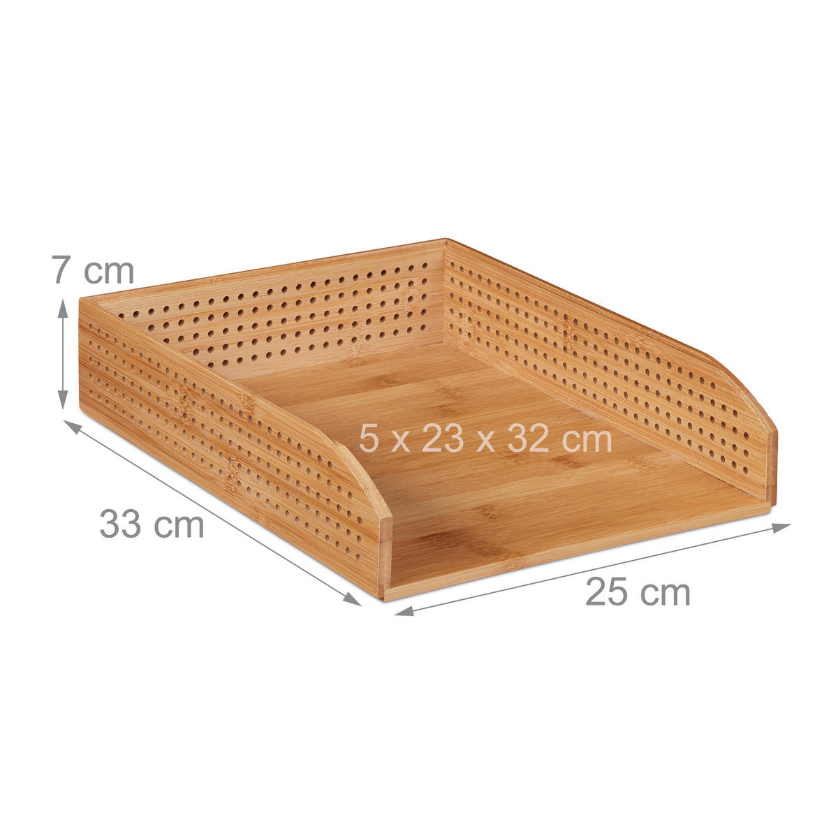 UKLADANIE dokumentov - svetlohnedá, drevo (25/7/33cm) - Relaxdays