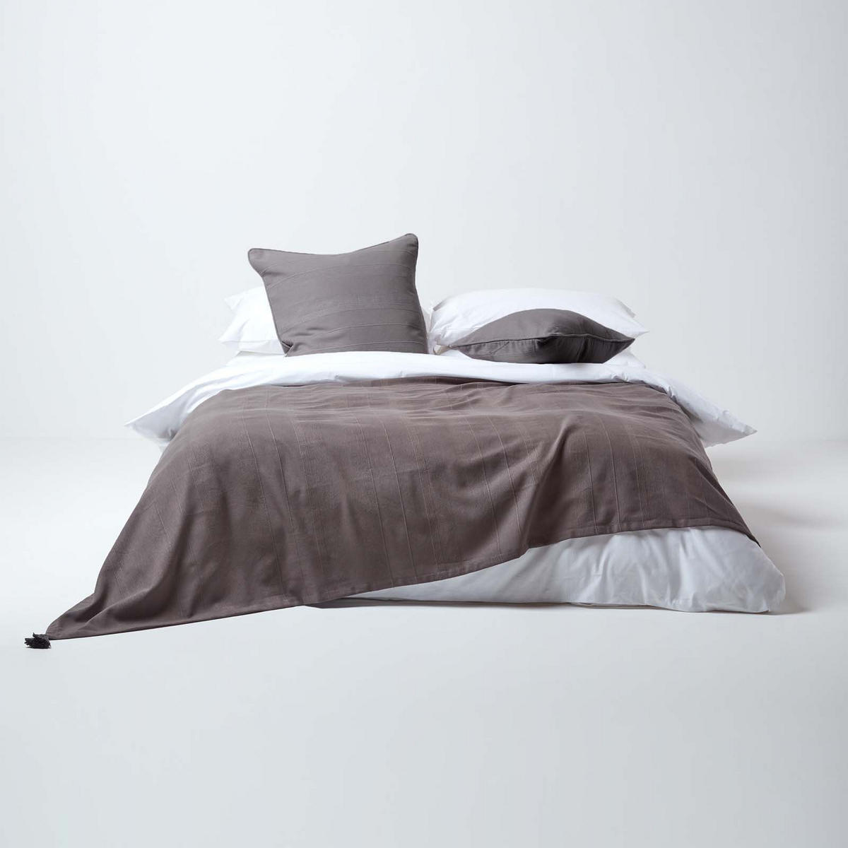 ÜBERWURF Rajput 225/255 cm, 100% Baumwolle - Grau, Textil (225/255cm) - Homescapes