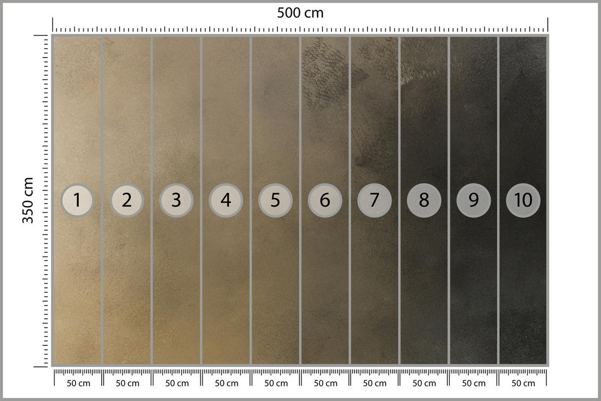FOTOTAPETE für Wohnzimmer Pastell Beige Ombre Beton Minimalismus 500x350 - Beige/Schwarz, Papier (500/350cm) - Muralo