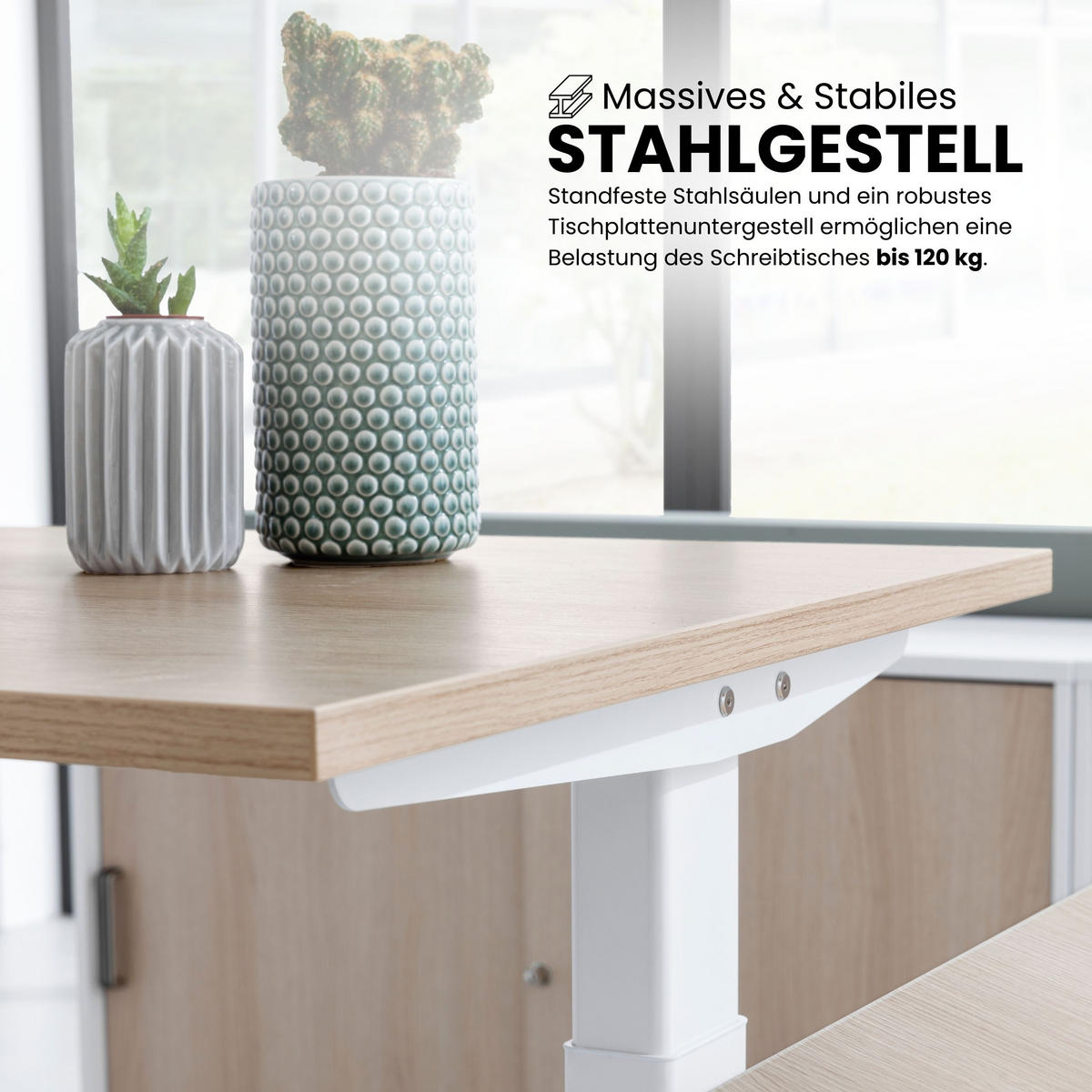 SCHREIBTISCH elektrisch XBHM 80/180/74 cm in Nussbaumfarben/Weiß - Nussbaumfarben/Weiß, Holzwerkstoff (80/180/74cm) - bümö