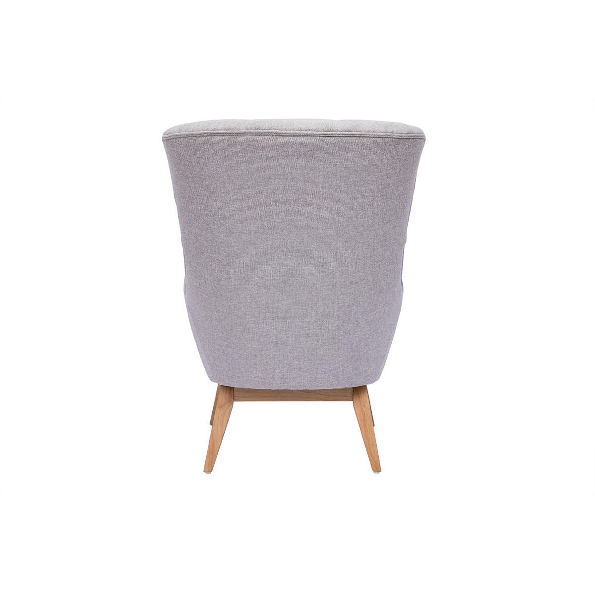 SESSEL Skandinavisch Hellgrau Holz BRODY - Hellgrau, Textil (93/101/75cm) - Miliboo