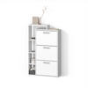 SCHUHKIPPER Ortello Weiß 80 x 128.3 cm mit 3 Fächern - Weiß, Holzwerkstoff (80/128.3/24.2cm) - Livinity®